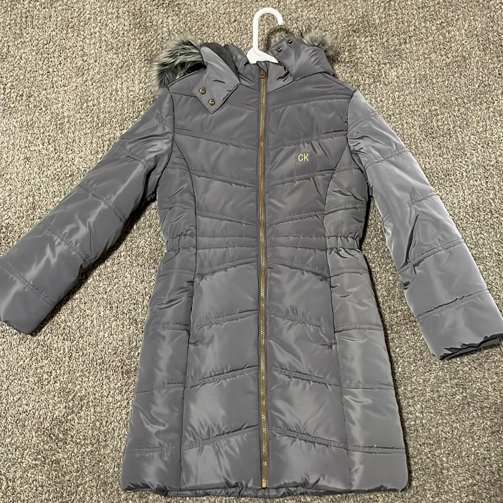 Calvin Klein Jeans Gray Puffer Coat for Kids